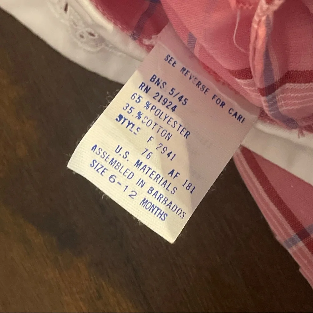 Vintage plaid smocked dress/top  6-12‎ months